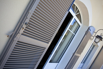 Terrasse, maison, immobilier, luxe, fenêtre, volet